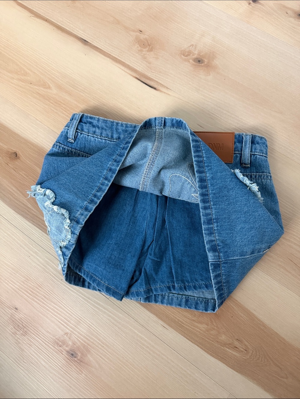 Princess Polly Denim Mini Skirt with Distressed Patch - Blue - Picture 5 of 5